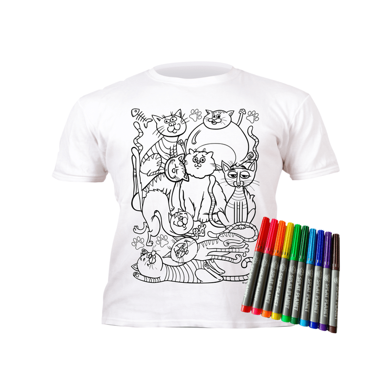 Splat Planet marškinėliai su flomasteriais, Katinėliai