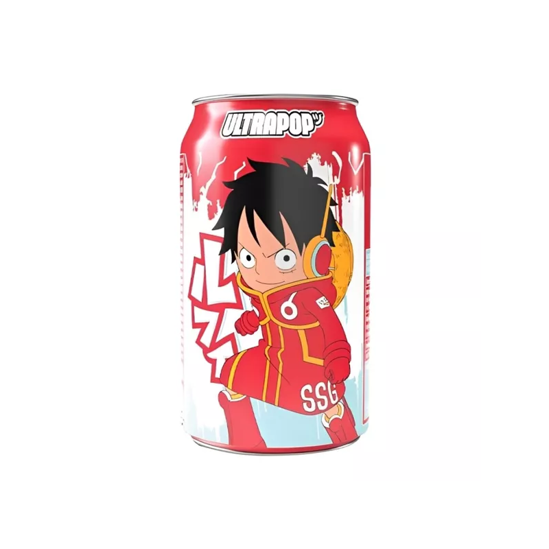 Gazuotas gaivusis gėrimas ULTRA POP ONE PIECE LUFFY (LEMON & STRAWBERRY), 330ml