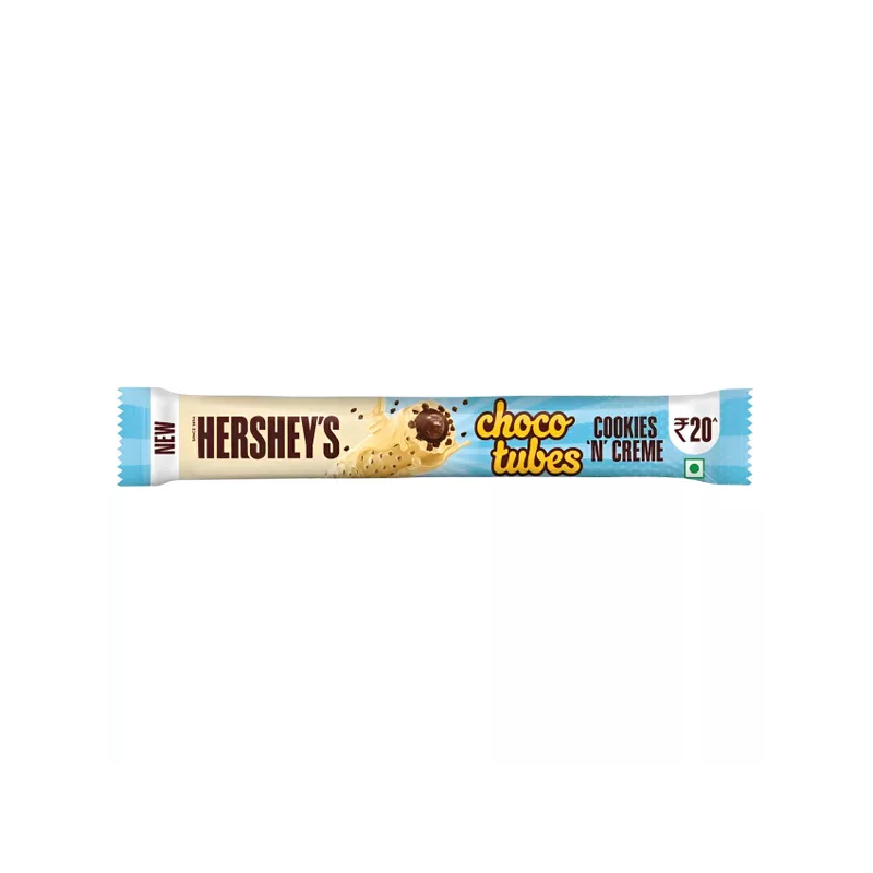 Vafliukas HERSHEY'S CHOCO TUBES (COOKIES 'N CREAM), 25g
