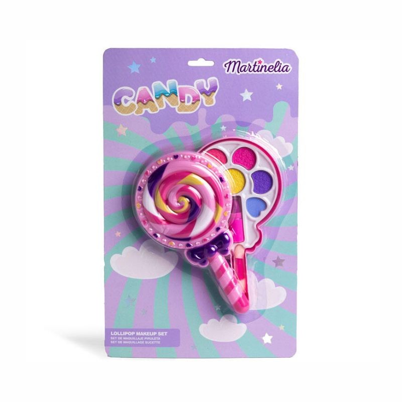 MARTINELIA makiažo paletė Candy Lollipop (7 spalvų šešėliai, aplikatorius, lūpdažis)