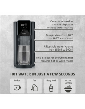 Caso Turbo Hot Water Dispenser | HW 616 | Water Dispenser | 2600 W | 2.5 L | Plastic/Stainless Steel | Black/Stainless Steel