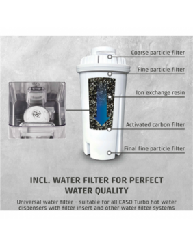 Caso Turbo Hot Water Dispenser | HW 616 | Water Dispenser | 2600 W | 2.5 L | Plastic/Stainless Steel | Black/Stainless Steel