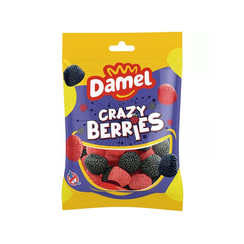 Želė saldainiai DAMEL CRAZY BERRIES, 80g