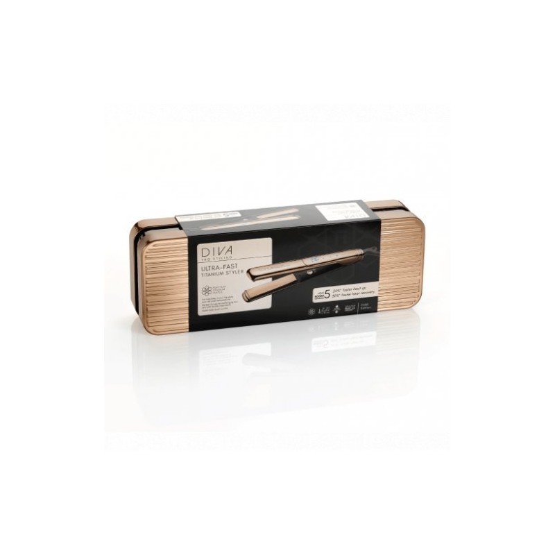 Diva Pro Styling Ultra Fast Gold Titanium Styler Tiesintuvas su titano plokštėmis