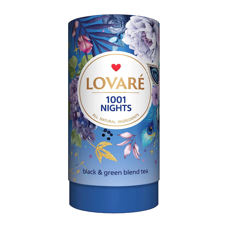 Lovare 1001 Nights Loose Leaf Tea - vynuogių skonio juodosios ir žaliosios arbatos mišinys