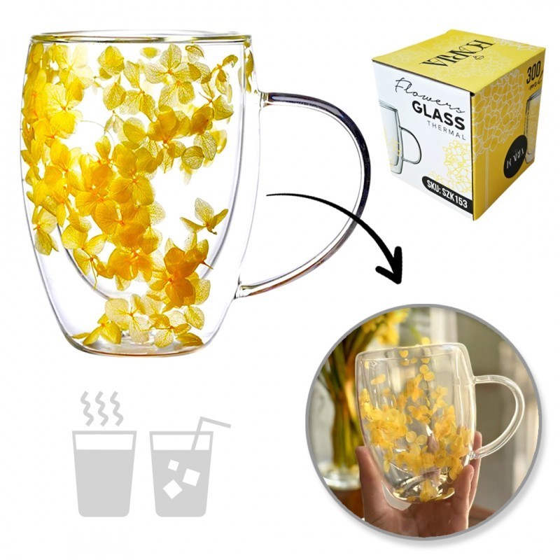 Termostiklinė su gėlių kompozicija viduje SZK153 (300ml)