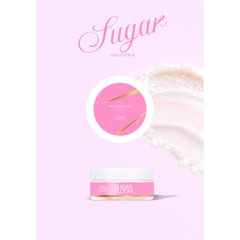 Švytintis kūno suflė-sviestas Malachite Cosmetics Sugar Bloom, 150 g