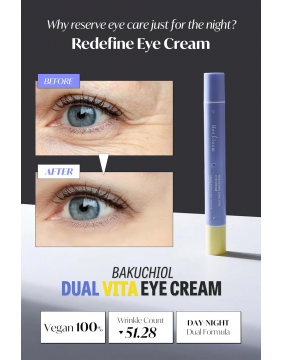 Paakių kremas su bakučioliu „Dual Vita Eye Cream“, 16 ml