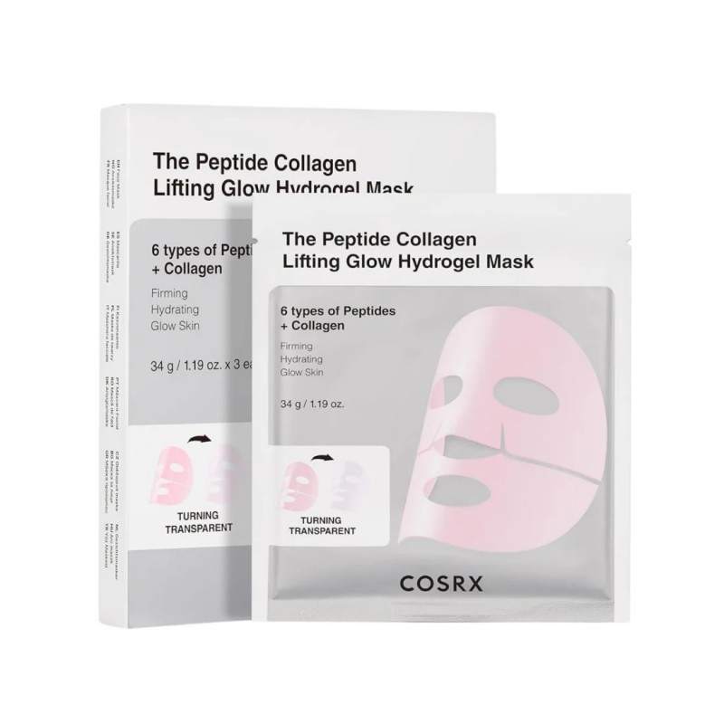 Cosrx the peptide collagen lifting glow hidrogelinė veido kaukė, 34g.