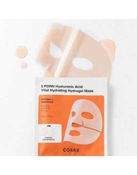 Cosrx 5 PDRN Hyaluronic Acid Vital Hydrating Hydrogel Mask intensyviai drėkinanti hidrogelinė veido kaukė