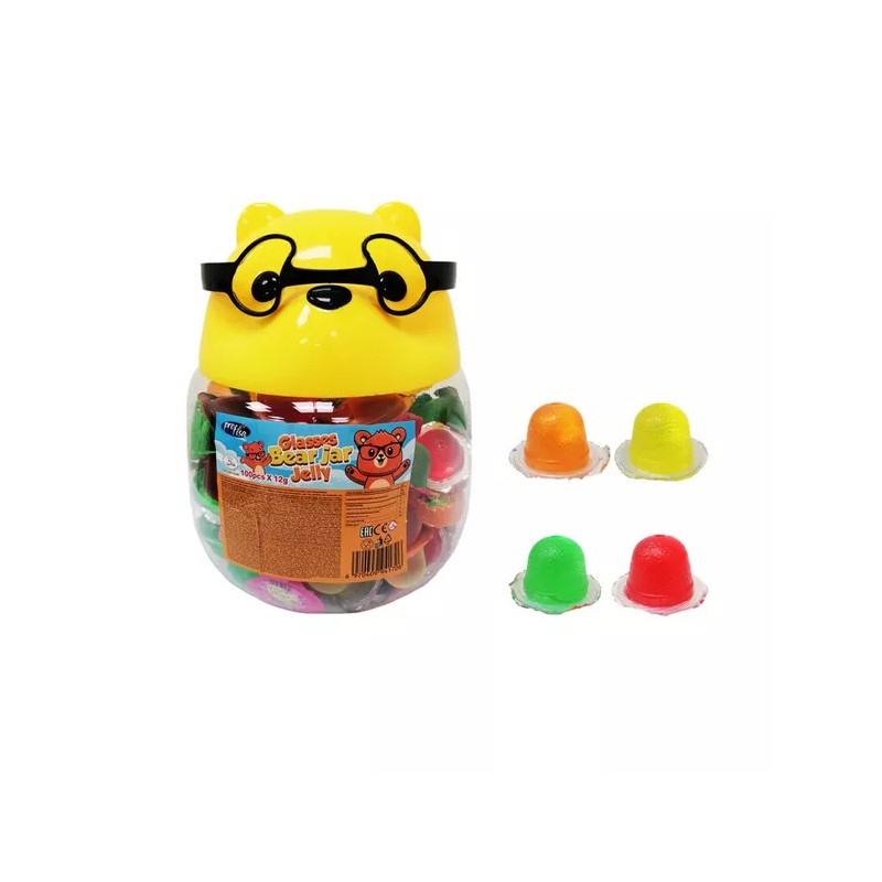 Želė saldainis GLASSES BEAR JAR, 12g