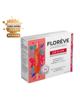 FLOREVE natūralus maisto papildas odos drėkinimui ir švytėjimui (IN) GLOW su hialurono rūgštim